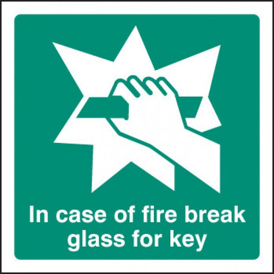 In event of fire break glass for key (2044)