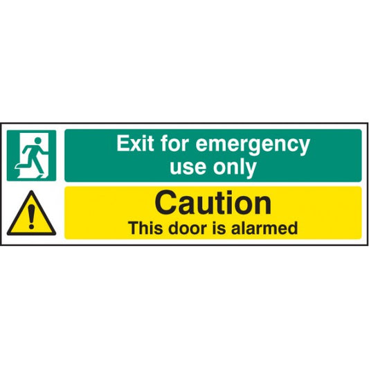 Exit for emergency use only caution door is alarmed (2065)