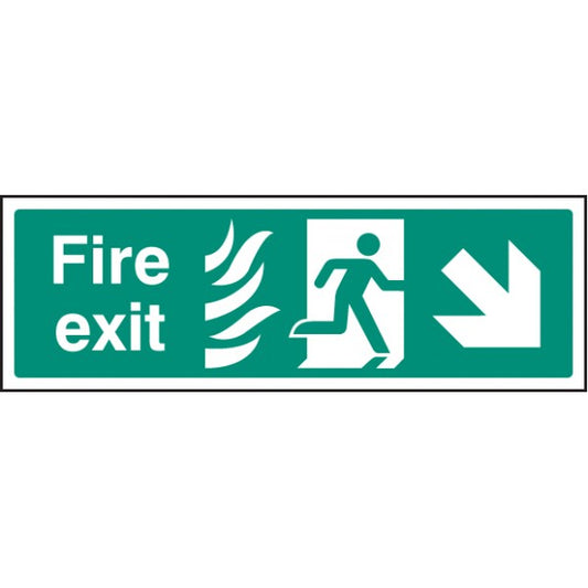 Fire exit - arrow down right HTM (2090)