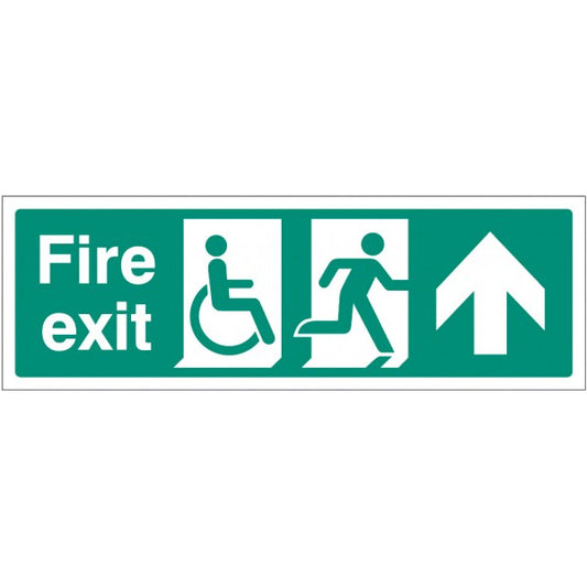 Disabled fire exit arrow ahead (2091)
