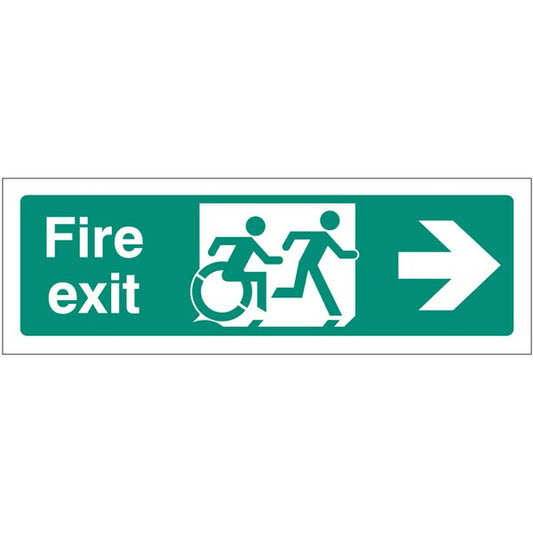Disabled fire exit arrow right - inclusive design (2163)