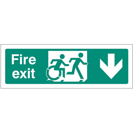 Disabled fire exit arrow down - inclusive design (2165)