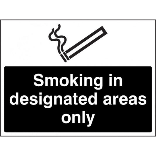 Smoking in designated areas only (white/black) (3248)
