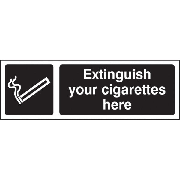 Extinguish your cigarettes here (white/black) (3253)