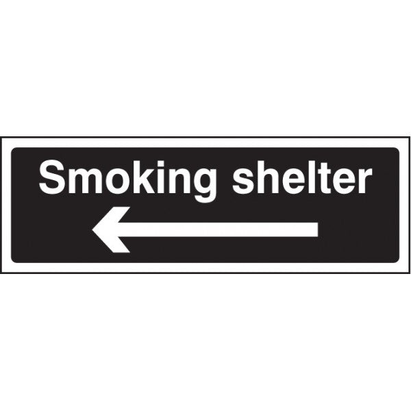 Smoking shelter left arrow (white/black) (3257)