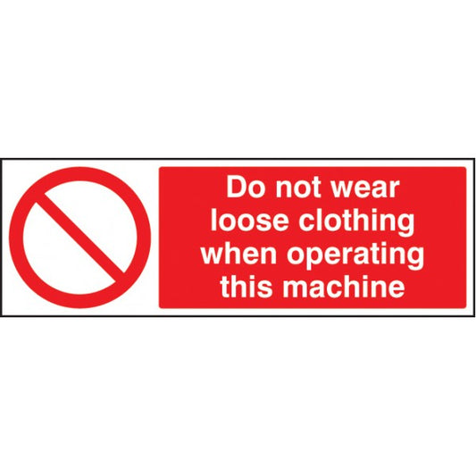 No loose clothing when operating machine (3402)