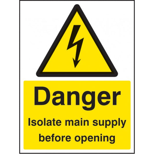 Danger isolate main supply before opening (4011)