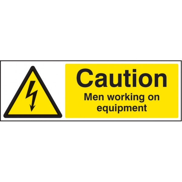 Caution men working on equipment (4025)