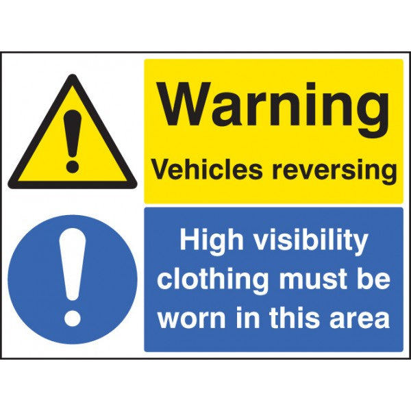 Warning vehicles reversing high vis clothing must be worn (4032)