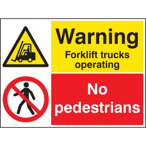 Warning forklift trucks operating no pedestrians (4033)