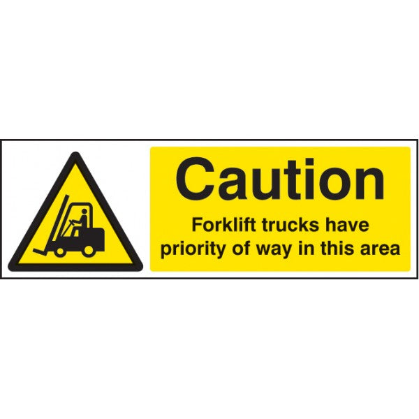 Caution forklift trucks have priority of way in this area (4243)
