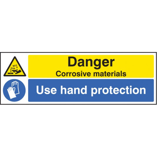 Danger corrosive materials use hand protection (4267)