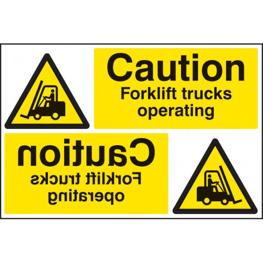 Caution forklift trucks operating reflection sign (4293)