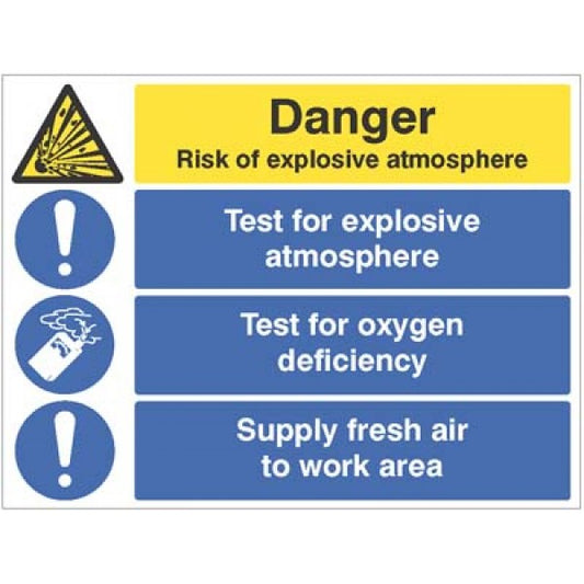 Risk of explosive atmosphere, test for oxygen deficiency, supply fresh air (4302)