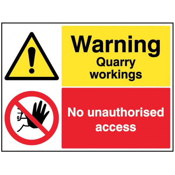 Warning Quarry workings, keep out (4311)