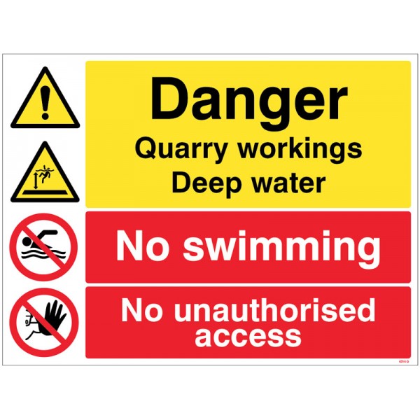Danger Quarry workings, deep water, no swimming, keep out (4314)