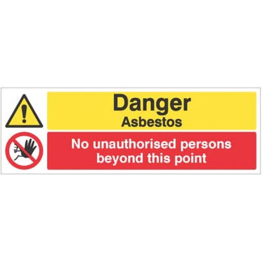 Danger asbestos No unauthorised persons beyond this point (4500)