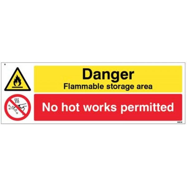 Danger Flammable storage area No hot works permitted (4562)