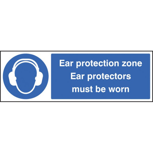 Ear protection zone ear protectors must be worn (5013)
