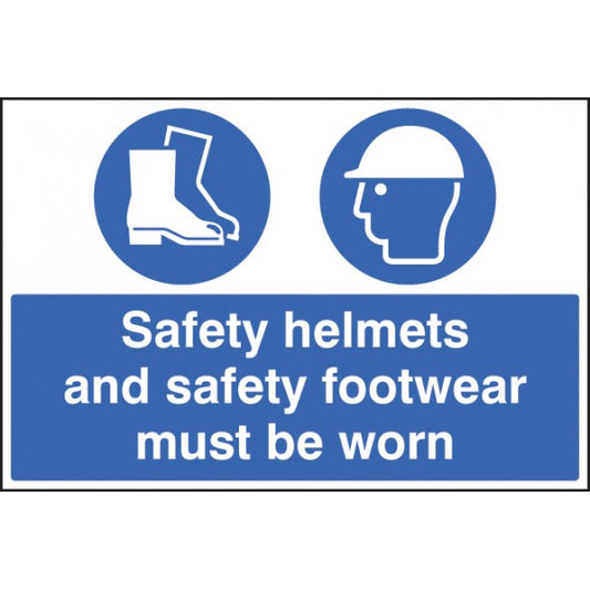 Safety helmets and safety footwear must be worn (5019)