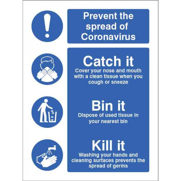Prevent the spread of coronavirus Catch it cover your nose and mouth etc (5028)