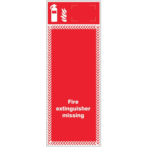 Extinguisher missing board with ID sign option 300x800mm 3mm pvc (1028)