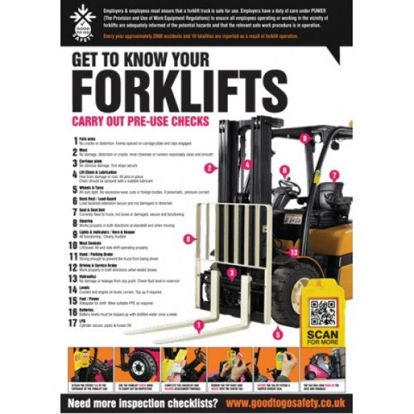 GTG Forklift Inspection poster 420x594mm synthetic paper (1360)