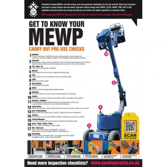 GTG MEWP Inspection poster 420x594mm synthetic paper (1366)