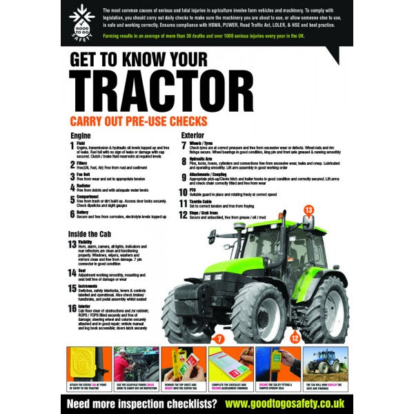 GTG Tractor Inspection poster 420x594mm synthetic paper (1386)