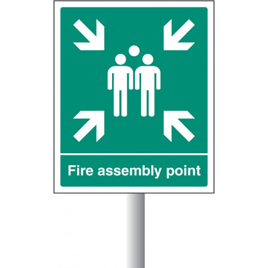 Fire assembly point aluminium c/w channel 250x300mm (2112)