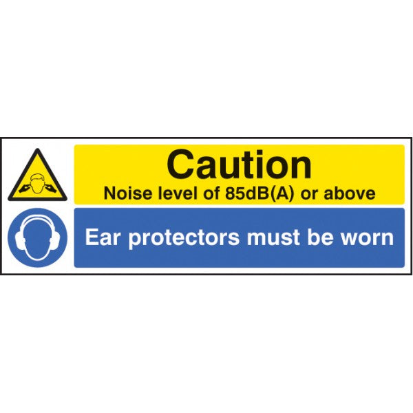 Noise level 85dB(A) ear protectors worn (5222)