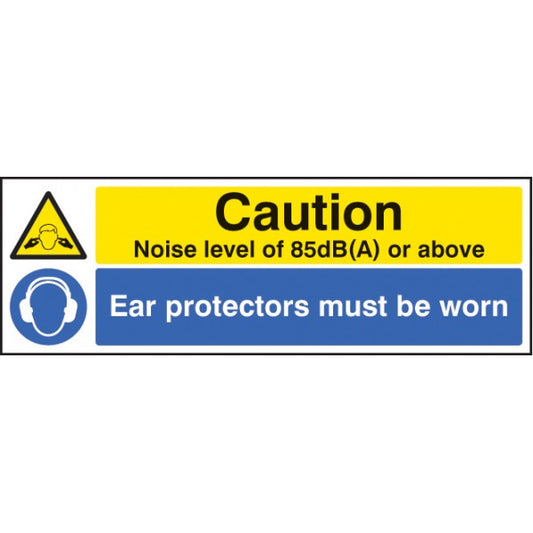Noise level 85dB(A) ear protectors worn (5222)
