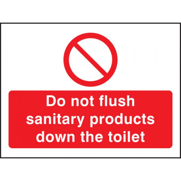 Do not flush sanitary products in toilet (5229)