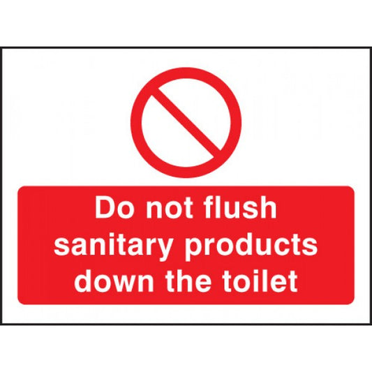 Do not flush sanitary products in toilet (5229)