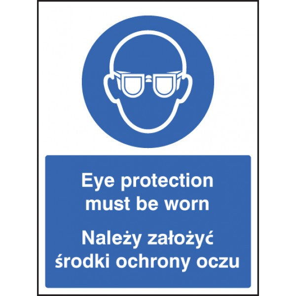 Eye protection must be worn (English/polish) (5238)