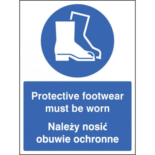 Protective footwear must be worn (English/polish) (5249)