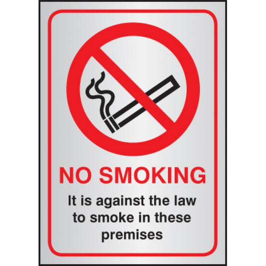 No smoking it is against the law A5 aluminium (3062)
