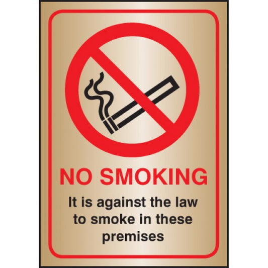 No smoking it is against the law A5 brass (3078)