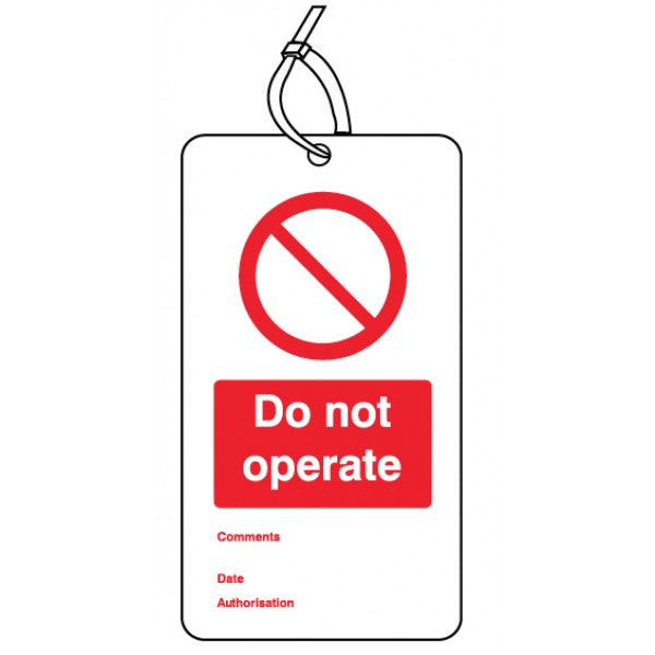 Do not operate double sided safety tags (pack of 10) (3422)