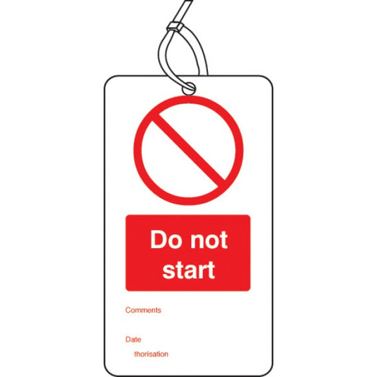 Do not start off double sided safety tags (pack of 10) (3428)