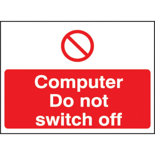 Computer do not switch off 35x25mm self adhesive (3431)