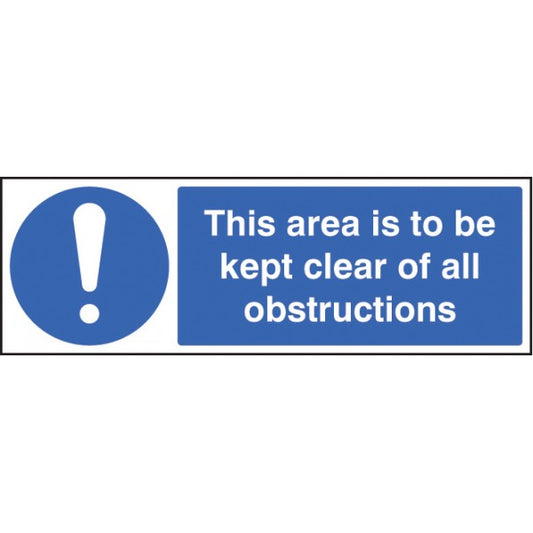 This area is to be kept clear of all obstructions (5435)