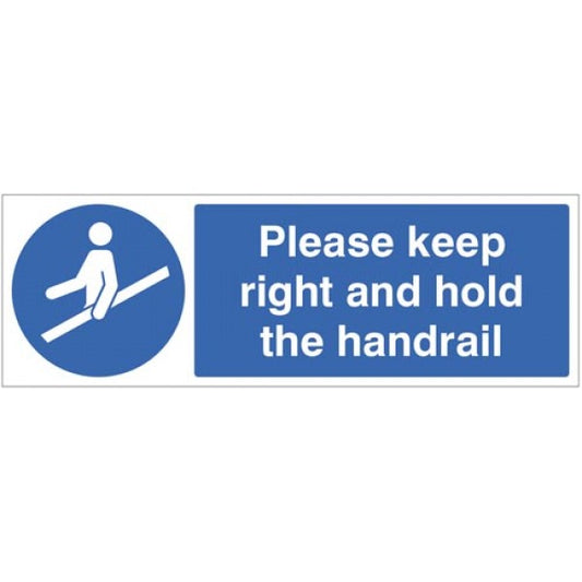 Please keep right and hold the handrail (5489)