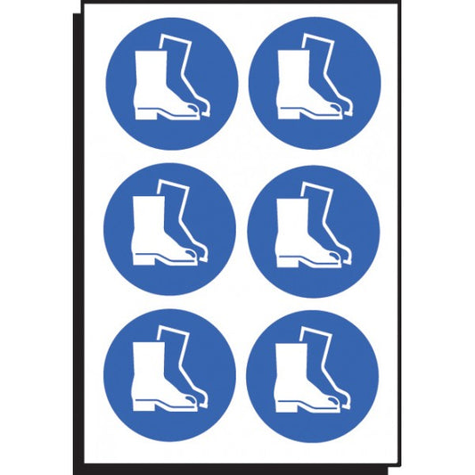 Safety boots symbol 100mm dia - sheet of 6 (5039)