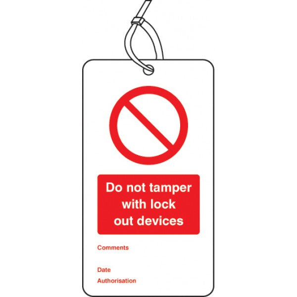 Lockout Tag - Do not tamper with lock out devices (80x150mm) Pk of 10 (5073)
