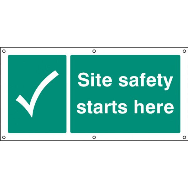 Site safety starts here banner c/w eyelets (5090)
