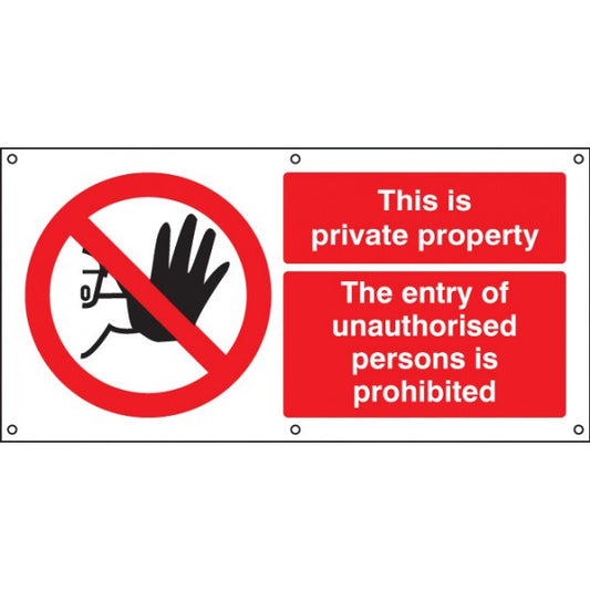 This is private property banner c/w eyelets (5092)