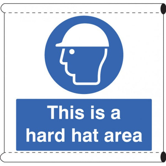 Scaffold Banner - This is a hard hat area (c/w loops) (5115)