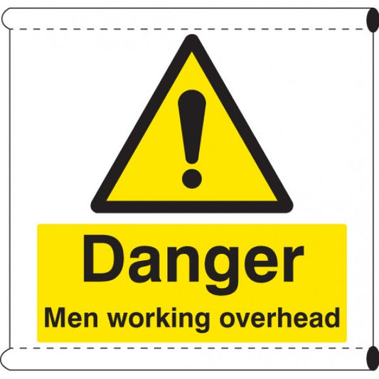 Scaffold Banner - Danger men working overhead (c/w loops) (5116)