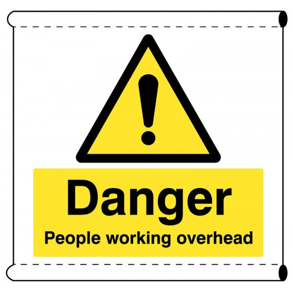 Scaffold Banner - Danger People working overhead (c/w loops) (5143)